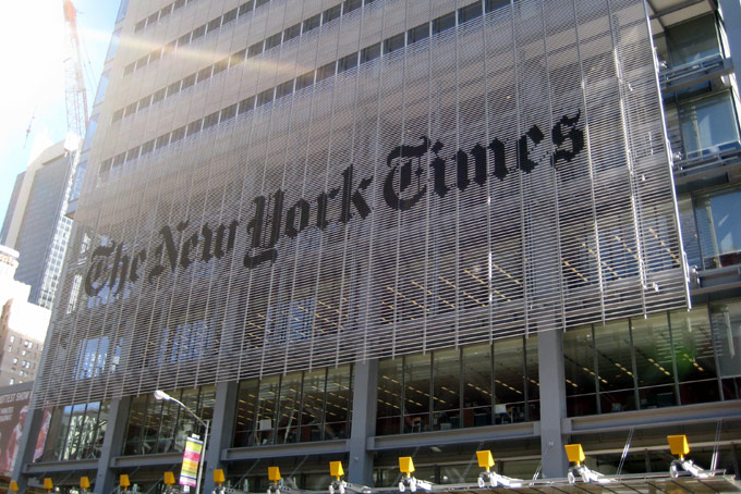 New York Times Building Signage